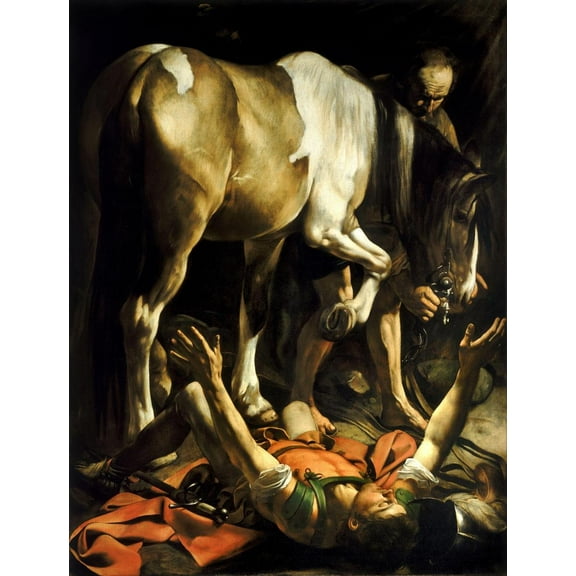 Wall Art Impressions 24"x31" Fine Art Quality Poster: Caravaggio Conversion of Saint Paul Art [Photo Paper]