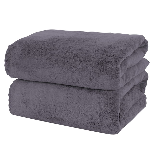 Juego de toallas de baño MOONQUEEN de microfibra de secado rápido, paquete de 2, color gris