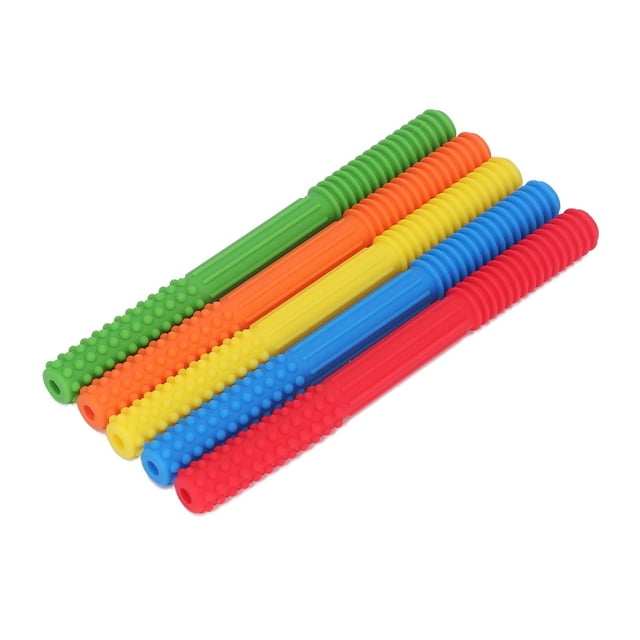 Tomo de Dentición del Bebé, Alivio de la Incomodidad de la Denticiónica 5 Colores de Desarrollo de Silicona Resistente A Los Tubos Sensoriales Para Bebés Juguete para Niños