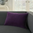 thumbnail image 4 of Mina Victory Life Styles Solid Velvet 14" x 20" Purple Indoor Throw Pillow, 4 of 6