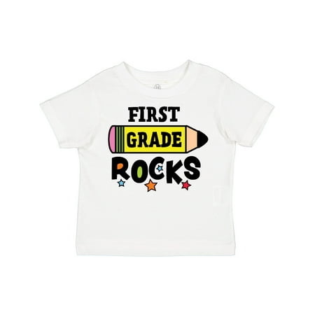 

Inktastic 1st Grade Rocks with Pencil and Stars Boys or Girls Toddler T-Shirt