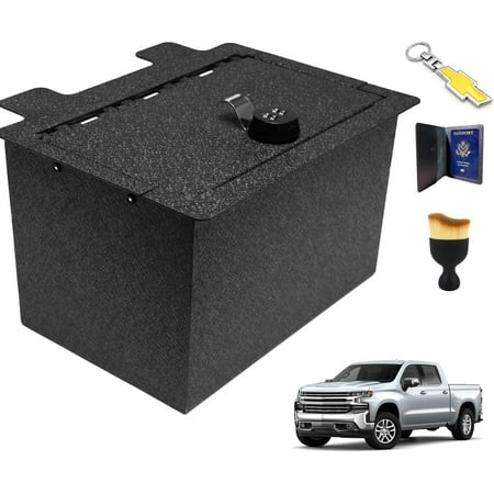 XDeer Automotive Center Console Gun Safe Compatible with2019-2022 Chevy Silverado/GMC Sierra 1500 NOT FOR REFRESHED MODELS 4 Digit Combination Lock.