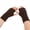 Coffee, variant on Women Classic Cable Knit Fingerless Wrist Warmers Autumn Winter Warm Typing Gloves for Daily Office Work White One Size