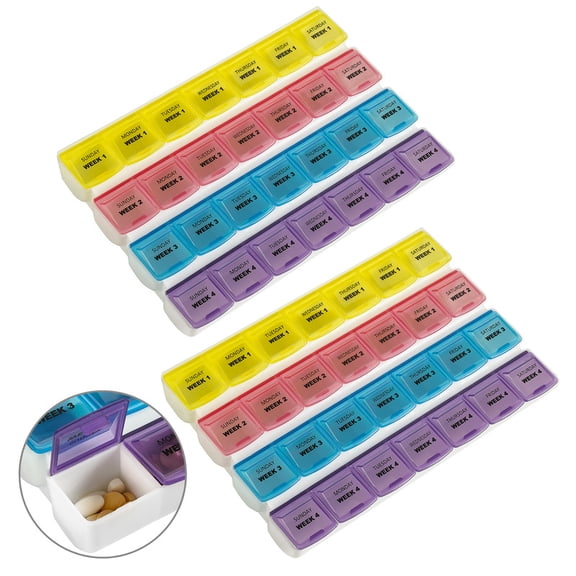 MEDca 28-Day Multicolor Pill Organizer Set, Monthly Planners (2-Pack)