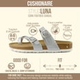 thumbnail image 5 of Cushionaire Luna Cork Footbed Sandals for Women – Comfortable Slip-On Women's Shoes with Genuine Suede Footbed & Arch Support | Slides for Women, 5 of 21