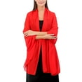 thumbnail image 2 of Clearance! Baberdicy Women Stole Shawl Silk Scarf Wrap Pashmina for Wedding Evening Party Ceremonies Red, 2 of 5