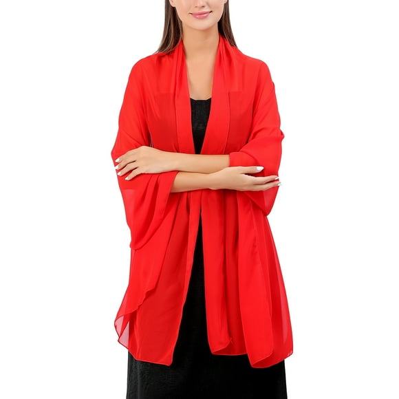 Pxiakgy Women Stole Shawl Silk Scarf Wrap Pashmina For Wedding Evening Party Ceremonies Red One size