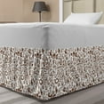 thumbnail image 1 of Coffee Bed Skirt, Cool Drink Coffee Time Americano Mocha Espresso Heart Banner Cakes Cups Monochrome, Elastic Bedskirt Dust Ruffle Wrap Around for Bedding Decor, 4 Sizes, Brown White, by Ambesonne, 1 of 2