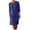 Dark Blue, variant on Ltctricy Women's Cotton Linen Dress Plus Size Long Sleeve Crew Neck Half Button Mini Dresses Knee Length Shirt Dresses with Pockets