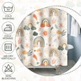 thumbnail image 4 of Cartoon Rainbow Shower Curtain Lovely Rainbows Pattern Colorful Cute Cloud Sun Stars Shower Curtains for Boys Girls Nursery Bathroom Bathtubs Waterproof Fabric with Hooks 72x84 Inches, 4 of 6