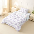 thumbnail image 2 of Erosebridal Dreamy Princess Bowknot Twin Comforter Sets,Purple Cute Bowtie Cute Stars Bedding Set For Bowknot Lovers, Reversible 2 Pieces, 2 of 7