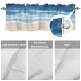thumbnail image 5 of Curtain Valance for Windows, Navy Blue Gradient Ocean Wave Kitchen Valances Rod Pocket Short Curtains, Seaside Water Stripe Window Valance for Bedroom Bathroom Living room 42x12in, 5 of 9