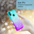 thumbnail image 4 of SOATUTO For Motorola One Power (P30 Note) Case Glitter Case Sparkle Glitter Flowing Liquid Quicksand with Shiny Bling Diamond Women Girls Cute Case For Motorola One Power (P30 Note) - Green+Purple, 4 of 7