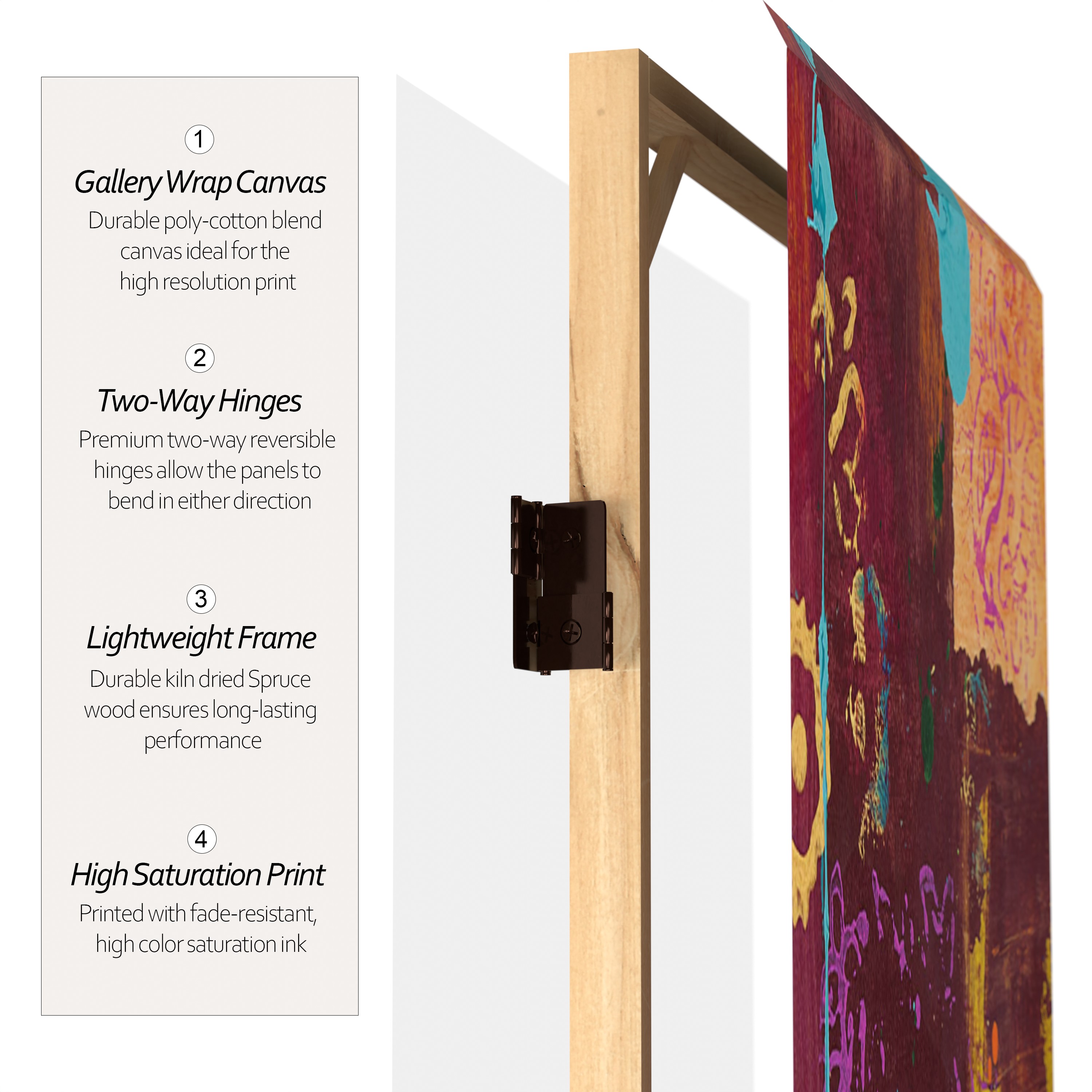 Red Lantern 6 ft. Tall India Double Sided Canvas Room Divider