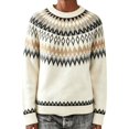 thumbnail image 4 of Women Sweater Color Block Casual Relaxed Long Sleeve Tops Fall Winter Round Neck Pullover Blouse Daily Wear, 4 of 5