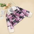 thumbnail image 4 of AherBiu Girls Fleece Winter Clothes Shackets Plaid Jacket Button Lapel Long Sleeve Thermal Warm Coats, 4 of 6
