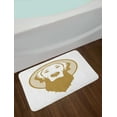thumbnail image 2 of Golden Retriever Bath Mat, Vintage Styled Illustration of Dog Portrait on a Striped Circle, Non-Slip Plush Mat Bathroom Kitchen Laundry Room Decor, 29.5 X 17.5 Inches, Pale Coffee and White, Ambesonne, 2 of 2
