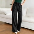 thumbnail image 6 of Qingpeng Womens Plus Size Wide Leg Pants High Waisted Elastic Palazzo Casual Pants Beach Trousers with Pockets, 6 of 7
