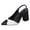 Black, variant on Black Sandals 2024 Spring European and Fashion Versatile Pointed Color Blocked Thick Heels Large Heels Women's Shoes Black 42