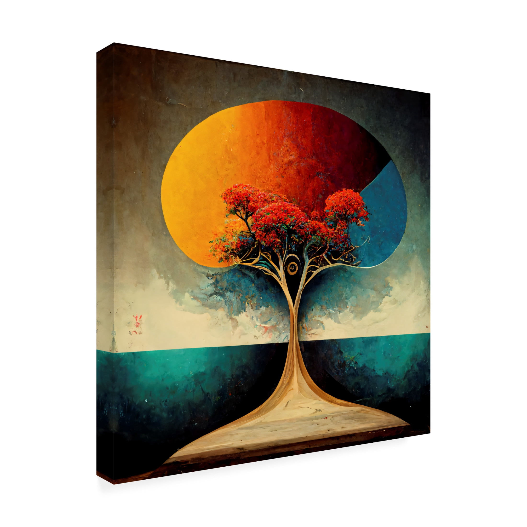 Canvas Wall Art - Ray Heere 'Tree Of Life 4' Wall Art for Living Room, Bedroom, or Office Décor by Trademark Fine Art - 24 x 24 Inches