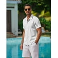 thumbnail image 2 of COOFANDY Mens Short Sleeve Button Down Shirts Textured Linen Button Up Summer Shirt, 2 of 5