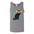 thumbnail image 2 of Cool California Beach Kitten Silhouette Sun Cat | Mens Cat Lover Graphic Tank Top, Heather Grey, Large, 2 of 4