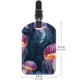 thumbnail image 6 of Square 2Pack PU Leather Colorful Jellyfish Cruise Luggage Tag with Privacy Cover and Name ID Tag for Travel Handbags Backpacks Luggage Tags, 6 of 6