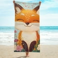 thumbnail image 3 of ZFLMY Fox Flowers Beach Towel for Women, Ultra-Soft Microfiber, Oversized 55.1x27.6, Quick Dry for Bathroom, Beach, Yoga, Camping, Hiking 55.1x27.6in, 3 of 7
