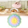 thumbnail image 4 of 5 Pieces Silicone Lids Microwave Splatter Cover Leakproof Replacement Food Reusable Suction Lids Sealing Lid for Fridge Bowls, multicolor, 4 of 5