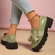thumbnail image 3 of Xucatan Women's Patent Leather Tassel Loafers, Chunky Sole Slip-On Flat Shoes, Classic British Style Casual Shoes for Women, Plus Size Uniform Shoes Gift, 3 of 6