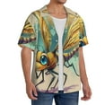 thumbnail image 2 of Naloa Cartoon Dragonfly Art Men's Loose Fit Cuban Collar Short-Sleeve Shirt, Hawaiian Shirts, Mens Shirts Casual for Everyday Wear Outings-Large, 2 of 5
