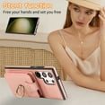 thumbnail image 2 of for Samsung Galaxy S25 Ultra Wallet Case with Card Holder, PU Leather Case with Ring Holder Kickstand, Snap Button Card Slots Case for Women Men for S25 Ultra with Crossbody Strap - Rosegold, 2 of 10