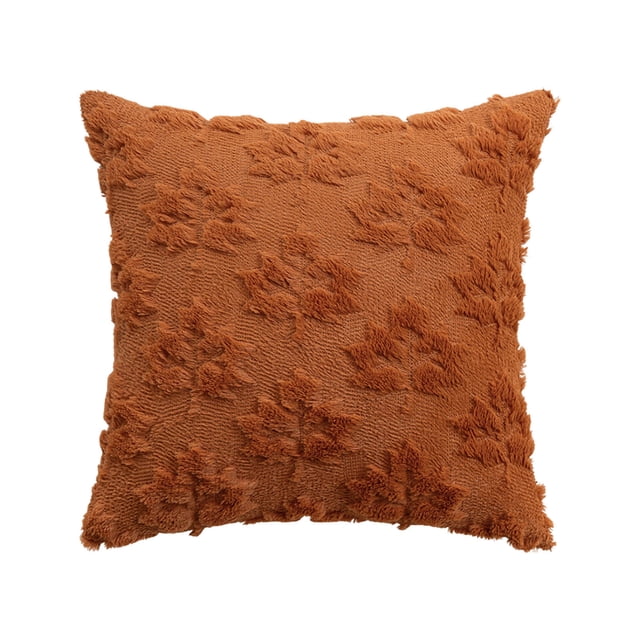 Fall Themed Cozy Pillow Cover 18x18 Inch Soft Halloween Throw With Zipper Closure Autumn Maple For Sofa Couch And Bed