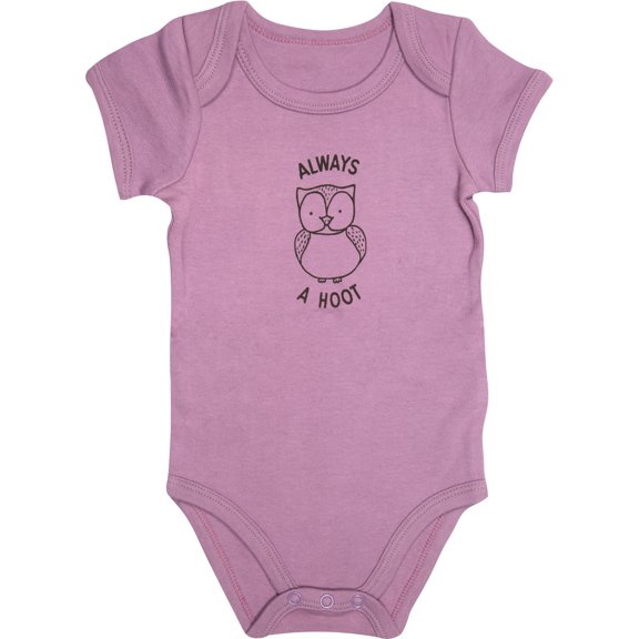 Pavilion Gift Company - Owl - 6-12 Months Plum Onesie