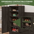 thumbnail image 5 of Uforic Shoe Cabinet, Shoe Organizer with Storage Bench and Adjustable Shelves, Farmhouse Entryway Shoe Cabinet, Rustic Oak, 5 of 9