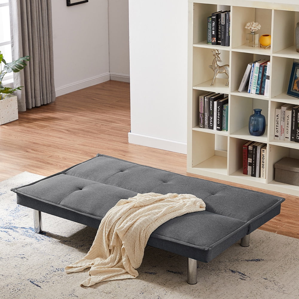 Lowestbest Fabric Sofa Bed, Convertible Folding Futon Sofa Bed Sleeper for Home Living Room, Grey Lowestbest Fabric Sofa Bed, Convertible Folding Futon Sofa Bed Sleeper for Home Living Room, Grey