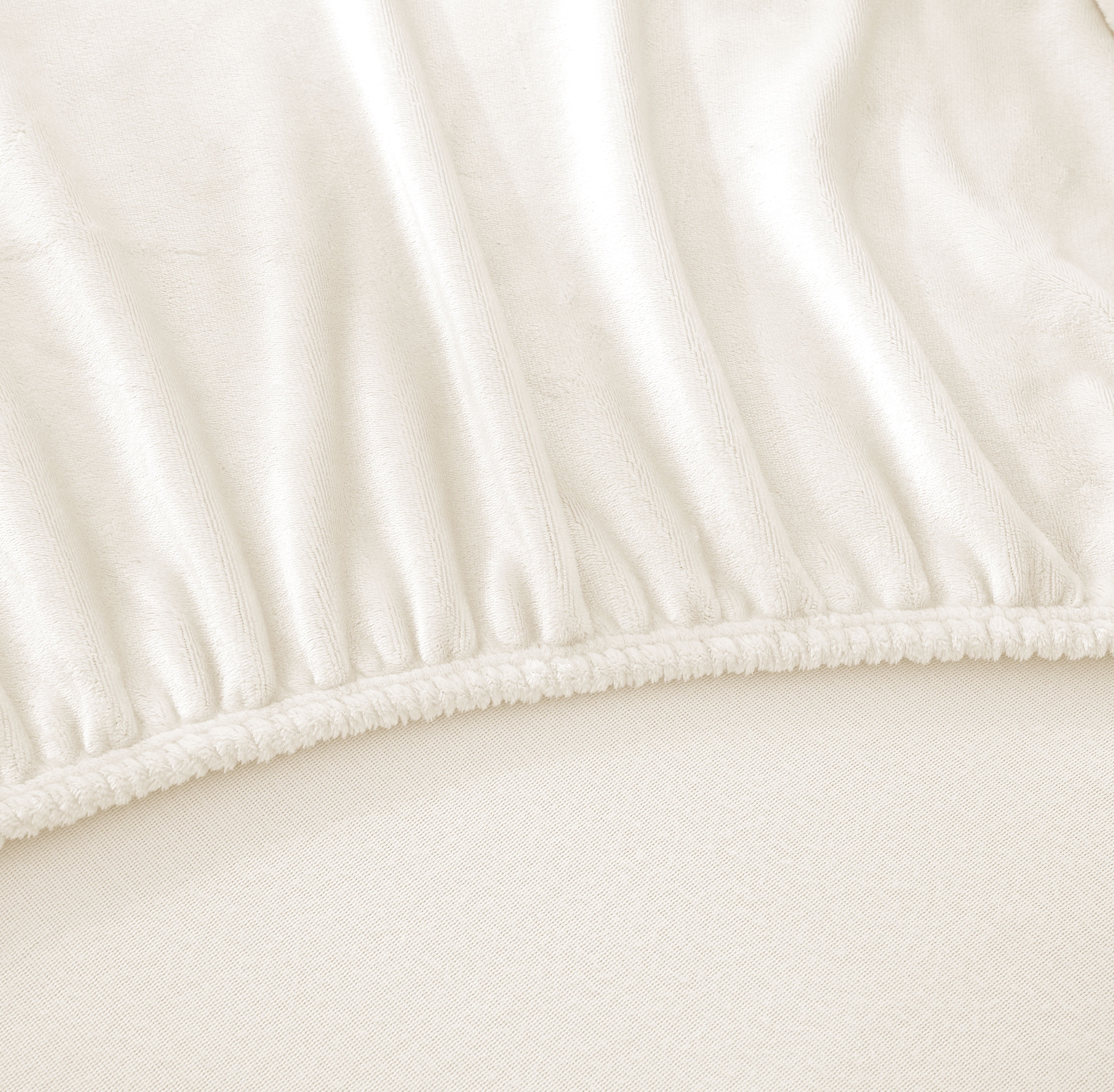 Swift Home Luxury 1 Piece Flannel Plush Fur Fitted Sheet, Ultra-Soft, Deep Pocket Fit, All Season Warmth, Twin Size, Cream