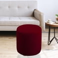 thumbnail image 4 of tamizeot Housse Extensible pour Repose-Pieds Housse de Repose-Pieds Protecteur Bas Rouge Vin Élastique avec Housse de Chaise Ronde Rouge Vin 25-32cm, 4 of 5