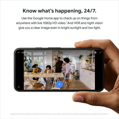 Google Nest Familiar Face Alerts 1080P Indoor Surveillance Camera, Linen