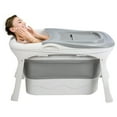 thumbnail image 2 of 44.5" Portable Folding Bathtub, Small Foldable Tub with Thermal Cover & Massage Roller, Large Collapsible Tub, Freestanding Surround Collapsible Tub, Heightened Foldable Bathtub Queroig, 2 of 10