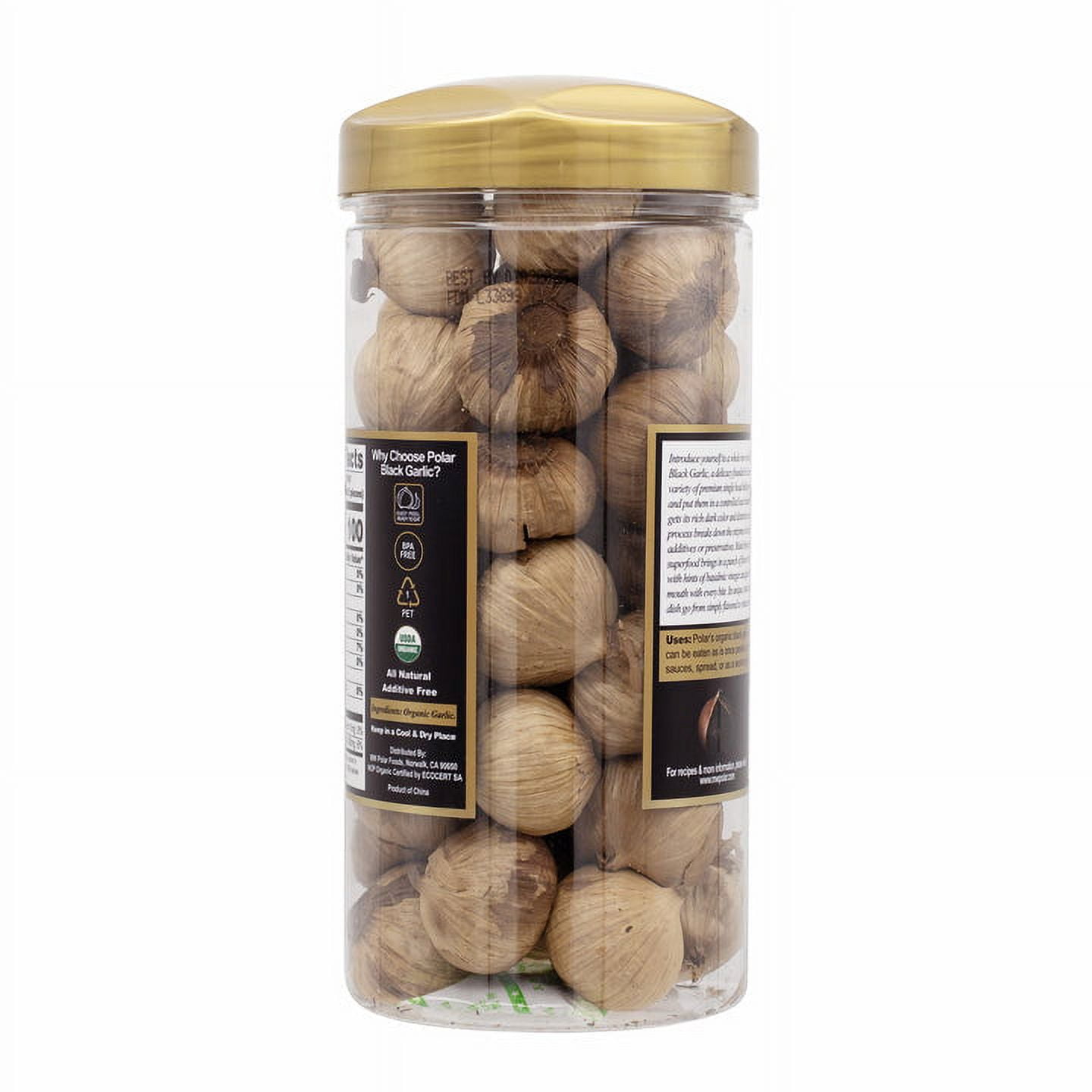 MW Polar USDA Organic Black Garlic Bulb 20 oz Jar