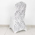 thumbnail image 2 of BalsaCircle Spandex White Black Stretchable Banquet Chair Cover with Wavy Embroidered Sequin Party Events Decorations, 2 of 8