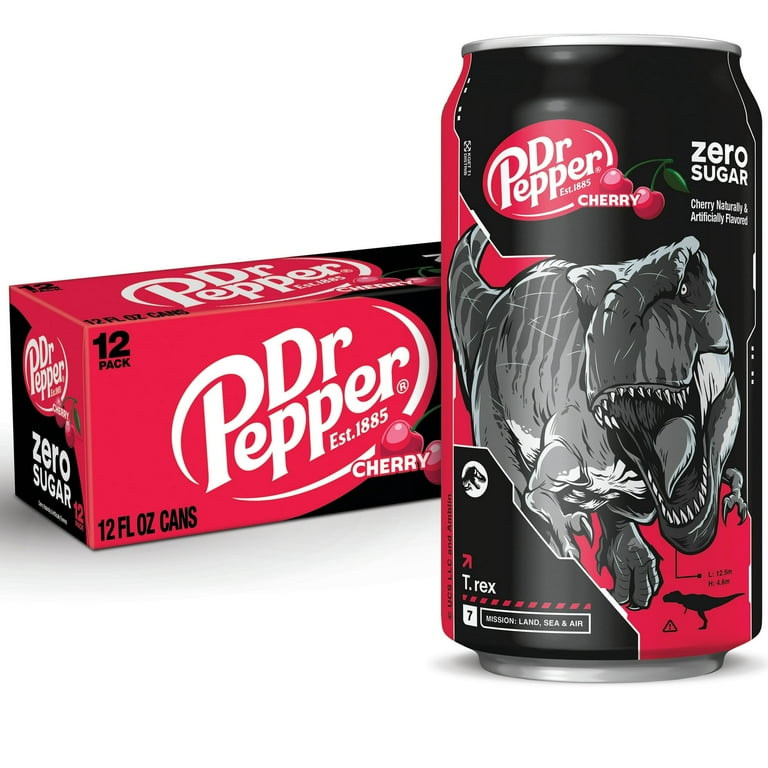 Dr Pepper Zero Sugar Cherry Soda Pop, 12 fl oz, 12 Pack Cans