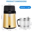 thumbnail image 2 of Towallmark 4L 1.1 Gallon Stainless Steel Water Distiller, Countertop Distilled Water Machine With Glass Container, TDS Reduction Purifier For Home Office Lab Aquarium, Gold, 2 of 7