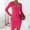 Hot Pink, variant on Stichou Womens Long Sleeve Sweater Dress Casual Cut Out Bodycon Mini Winter Dress Trendy Ribbed Ladies Spring Sweater Light Brown M