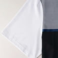 thumbnail image 5 of Men's Casual Lightweight Interlock T Shirts with Short Sleeve Crew Neck Color Block Graphic Tees Shirt Summer Tops Blue, 5 of 9