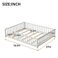 thumbnail image 7 of Full Floor Bed for Kids Toddlers, Solid Wood Multifunctional Montessori Bed Frame with Safety Guardrails, Without Door, Easy Assemble, White, 7 of 7