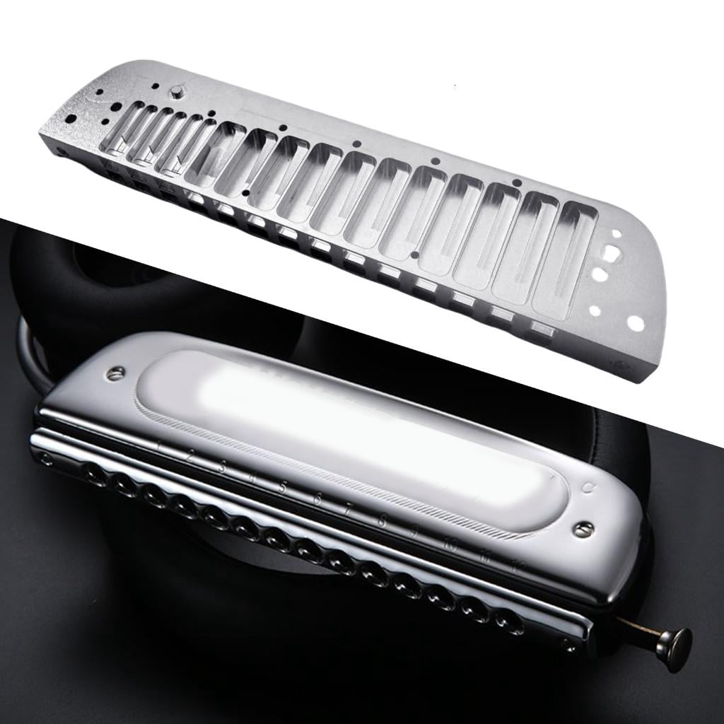 Yihuala Aluminum Smooth C Harmonica Metal Comb Harmonica Mouth Organ Musical Instrument Part for Stage