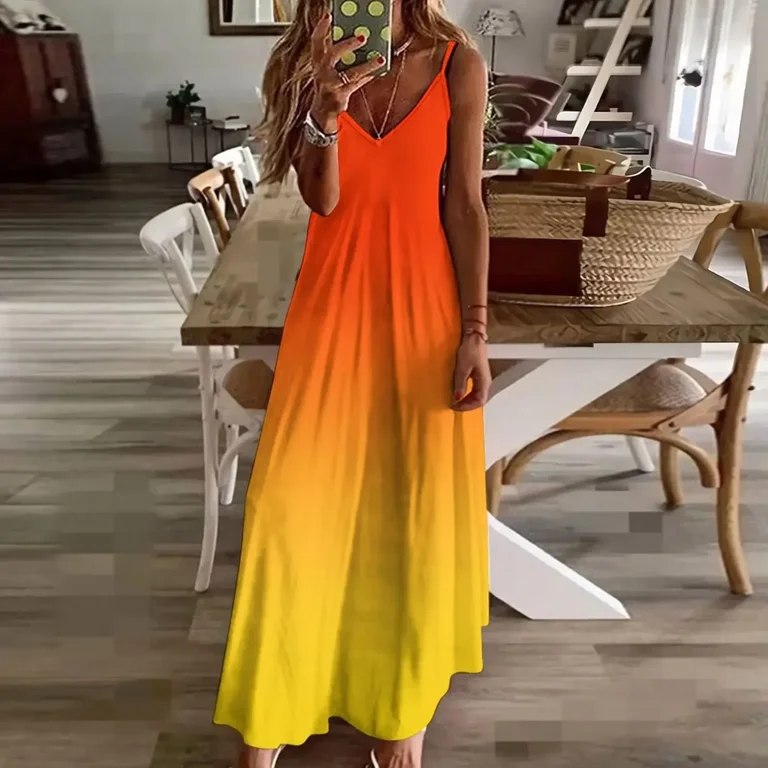 OMBRE GRADIENT ORANGE RED AND YELLOW ONE OF 00 CHIC OMBRE 2 TONE DESIGNS ON OZCUSHIONS Sleeveless Dress - Walmart.com OMBRE GRADIENT ORANGE RED AND YELLOW ONE OF 00 CHIC OMBRE 2 TONE DESIGNS ON OZCUSHIONS Sleeveless Dress - Walmart.com