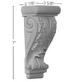 thumbnail image 4 of Ekena Millwork COR04X02X07LE Corbeaux à Feuilles 3,63 x 2,13 x 7 Po, 4 of 4
